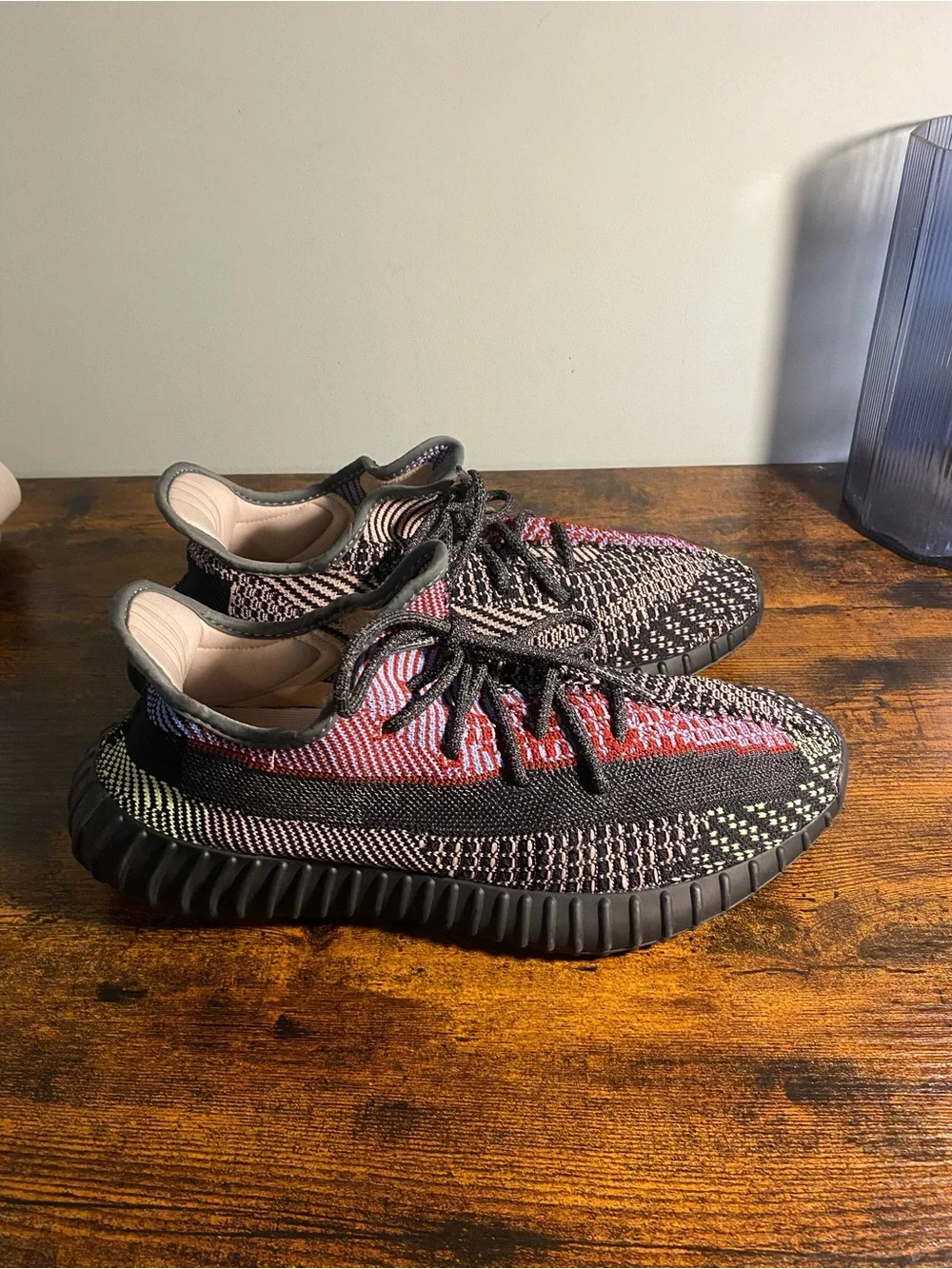 Yeezy Adidas Boost 350 V2 Black Red Primeknit Men's Sneakers